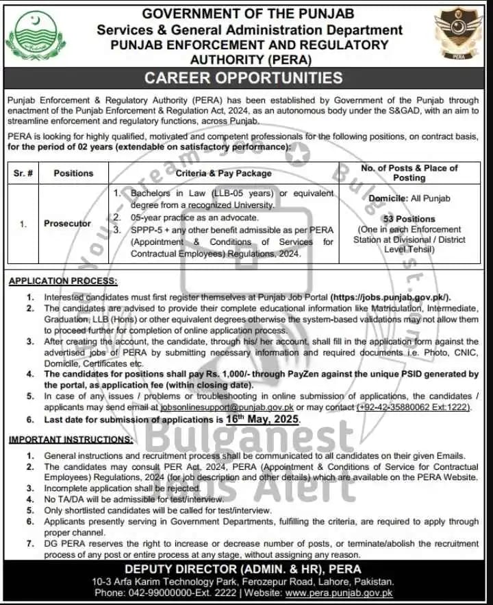 PERA Prosecutor Jobs 2025 advertising Image
